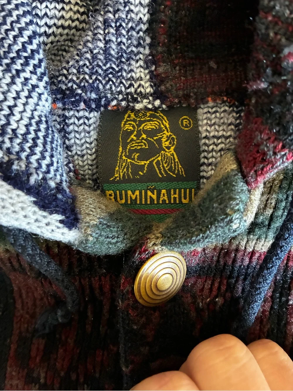 Vintage Rumiñahui Ecuadorian 100% Wool Llama Hooded Jacket XS/S 🦙🏔️